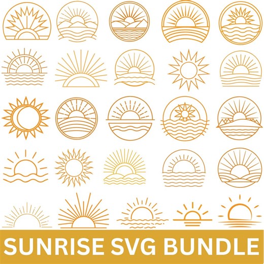 Sun Svg, Sunrise Svg, Sunshine Svg, Sunset Svg, Summer Sun Svg, Sunrise Clipart, Sun Vector, Sun Silhouette, Files Cricut, Instant Download - Etsy