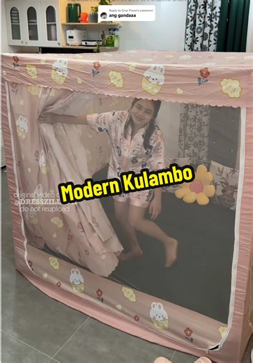 Replying to @Cruz Fiona Instant kwarto ang atake dahil sa laki ng kulambo na to plus pwede pa maglagay ng curtain😍 #kulambo #modernkulambo #mosquitonet #portableroom #bedroom