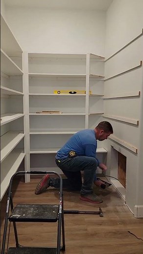 Installing shelves in the pantry