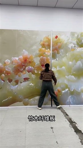 Bamboo and wood fiberboard carbon crystal board background wall#trending #bamboo #viral #video #new