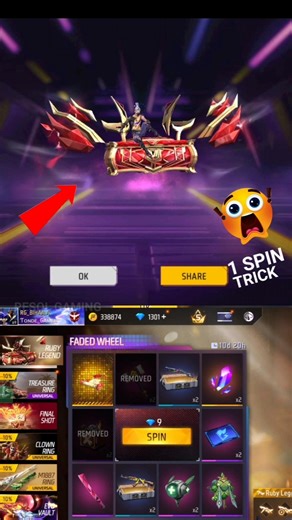 Ruby Legend Skywing 😮 Faded Wheel Spin🤯 | #shotrs #freefire