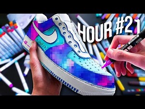 24 HOUR Custom AIR FORCE 1's !! 🌊 👟
