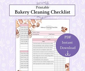 Bakery Cleaning Checklist Printable PDF, Bakery Kitchen Cleaning Schedule, Daily, Weekly & Monthly Bakery Cleaning Planner - Etsy Australia