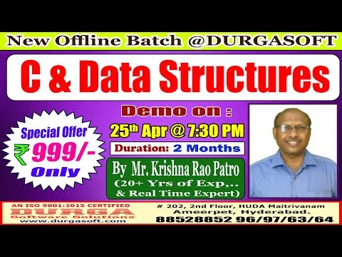 C & Data Structures Offline Training @ DURGASOFT