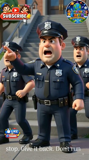 🚓POLICE CHASE ADVENTURE FOR KIDS | NURSERY RHYME | #shortvideo #shorts #kidslearning #rhymes