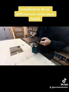 placer une défonceuse sous un établi avec guide wolfcraft