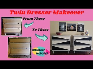 DIY Mid Century Modern Dresser Makeover | Painting Geometric Designs on Furniture