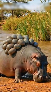 Brave Heroes Save Poor Hippo From Giant Lumps With Ostrich's Help﻿ 🦛🐦 #animalrescuea #hippo | Ba Huong Vlog