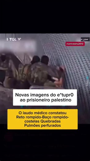 Amira Taha on Instagram: "Surgiu um novo vídeo do exército israelense e*tuprand0 um prisioneiro na câmara de tortura de Sde Teiman. Esses mesmos soldados foram exibidos no Canal 14 de Israel e aclamados como heróis. Esses mesmos soldados foram a razão pela qual as pessoas protestavam pelo direito de e*tupr@r palestinos. Se você considera isso normal é porque é muito pior que eles."