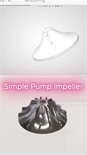 Impeller pump modeled in SolidWorks.From blade geometry to flow-oriented design.👇 #solidworks