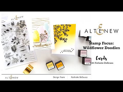 Mixed Media Handmade Card Tutorial: 2 Cards Using Altenew Wildflower Doodles Stamp Set