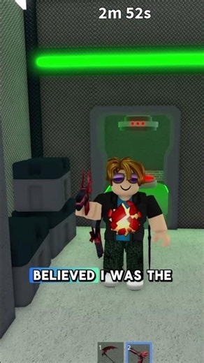 Using a fake gun to trick innocent players into thinking I’m the sheriff in this match #mm2 #roblox