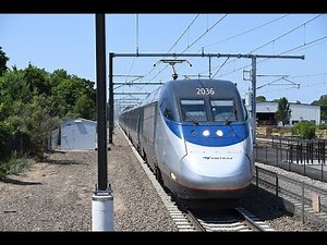 HIGH SPEED BULLET TRAINS 150MPH Amtrak Acela at Kingston Rhode Island