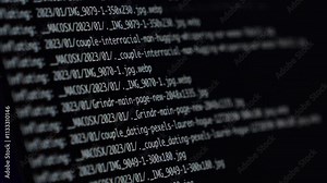 lines of code moving rapidly on a dark screen with a zoom effect, creating a dynamic and immersive programming visualization