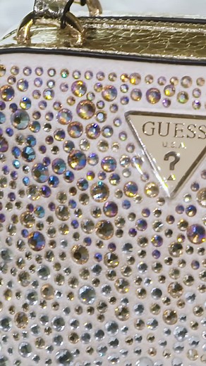 Gather ‘round, the season to shine is here. Treat yourself to the Lua Rhinestone Shoulder Bag and Mini Crossbody. #GUESSHandbags | GUESS