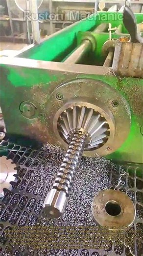 Massive Gear & Screw Shaft Manufacturing Process: Making The Core of a Shredder Building Shredder