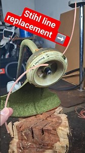 How to install trimmer line on a Stihl grass cutter machine. #michaelstoolbench #stihl #fs45 #fs230