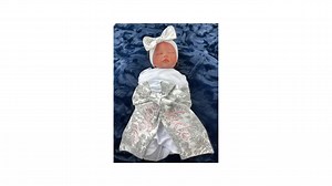 9 Colors- Monogrammed Newborn Baby Pink Toile Bow Sash, Maternity Photo Prop, Monogrammed Newborn Wrap, Baby Photo Prop, Big Bow - Etsy