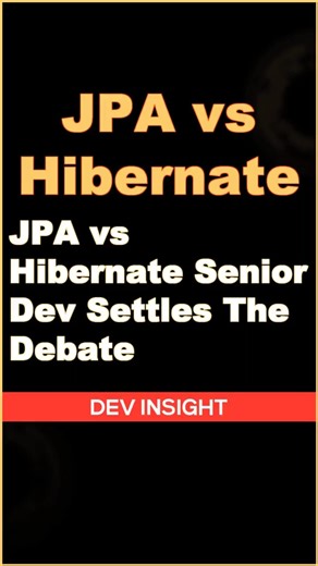 JPA vs Hibernate Senior Dev Settles The Debate #jpa #shorts #hibernate
