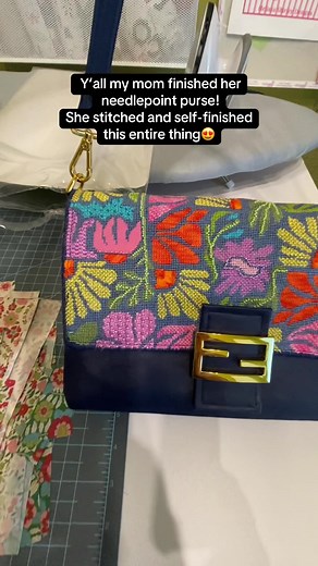 Needlepoint Fendi Hardware Purse: Finished Grandma Project