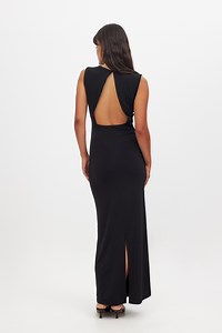 Open Back Maxi Dress Black