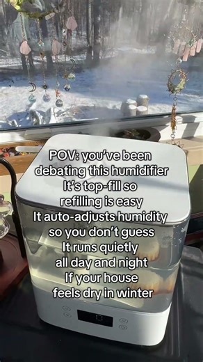 If you’re deciding on a humidifier, this smart top-fill humidifier automatically balances humidity,