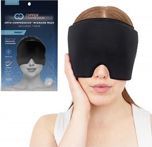CopperFreeze™ Migraine Relief Mask Cap w/Cryo Compression for Headaches,Nausea, Sinus Pressure, Tension - Gift for Women, Men, Moms - One Size