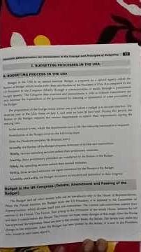 Discuss the budgeting process in usa in public administration