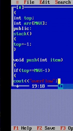 stack in c++ push and pop items code|| #coding #cpp #shorts #turbo #stack #ytshort #ytshorts #reels