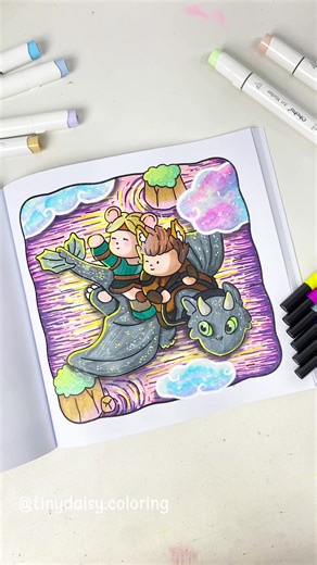 Off we go… straight into the sky ✨🐉 Two tiny adventurers, one sparkly dragon, and a sunset that looks like it was made of dreams.💫 If you could fly anywhere right now… where would you go? 💜 Page from: Sweet Moments Coloring Book - link in our bio or comment sweet and we'll send it to your DM. ✨ Note: This is the clean version without story & title text, so you can enjoy the full illustration. The Amazon version will include a cute title text and a little moment story to go along with the page