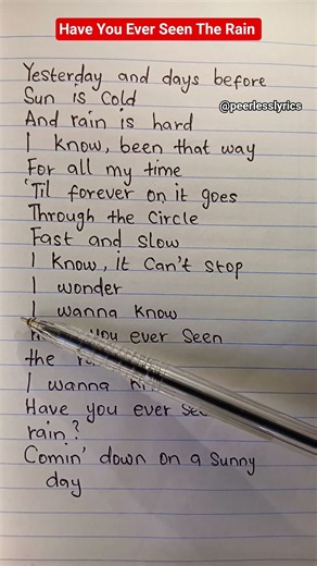 Have You Ever Seen The Rain song by Creedence Clearwater Revival #ccr#haveyoueverseentherain #foryou
