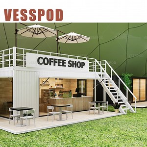 [Hot Item] Container Shop Design 20FT Container Prefabricated Coffee Shop Kiosk Designs