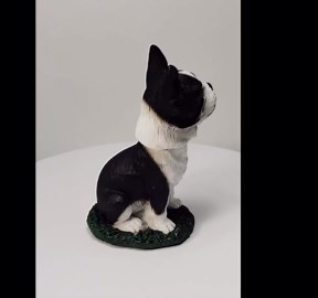 Animal Den Boston Terrier Dog Bobblehead Figure Statue Gift for Car Dashboard