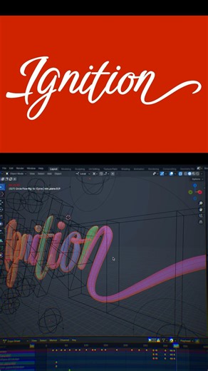 Logo animation in Blender. Day two. Added elasticity to the letters #blenderanimation #logoanimation