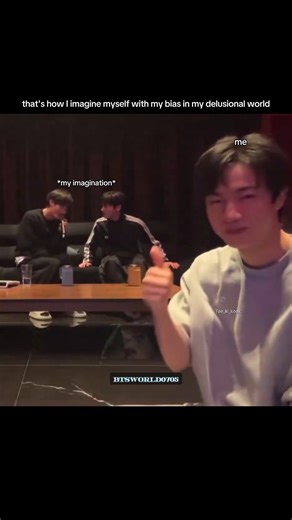 That's how i imagine myself with my bias in my delusional world || BTS MEME