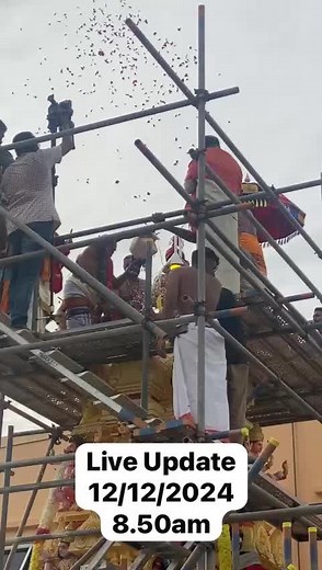 Hindu Religious Ceremony in Traditional Indian Attire