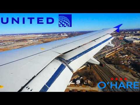 United Airlines Airbus A319 Landing in Chicago O'Hare (ORD)