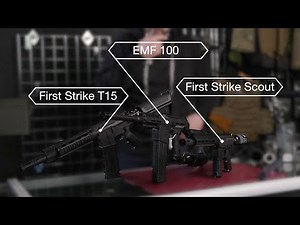 Planet Eclipse EMF100, First Strike T15 Magfed Paintball Gun, FS Scout Sniper Rifle Comparison video