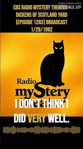 CBS Radio Mystery Theater - Dickens Of Scotland Yard [episode 1283] Broadcast 1/28/1982 | CBS...