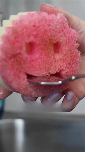 The Scrub Daddy smile isn't just for looks. It’s actually designed to clean your spoons and knives!
