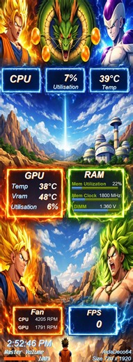 AIDA64 Sensor Panel Themes **dragon Ball** - Etsy Canada