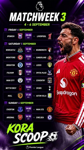 Premier League Matchweek 3 Fixtures 2026/27 🔥 Full Schedule & Biggest Matches #PremierLeague