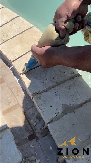 Grouting remodel coping on a pool #shorts #construction