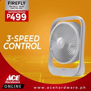 Get our best selling Firefly Rechargeable Fan for only Php 499 at www.acehardware.ph. Shop Now and have it delivered straight to your doorstep! | ACE Hardware Philippines