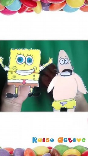 Paper Craft - SpongeBob SquarePants and Patrick Star finger puppets