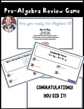 Pre-Algebra Course Review Game - Back to school for Algebra 1