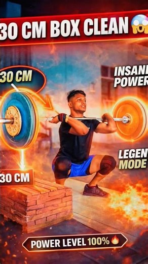 30 CM BOX CLEAN 😱🔥 | INSANE POWER LEVEL 💪#weightlifting #clean #strengthtraining #explosivepower #yt