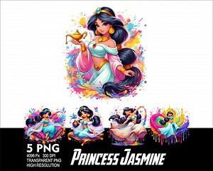 Princess Jasmine 5 PNG Design Sublimation Png 300DPI High Resolution Png Tshirt Mug Tumpler Sticker Png Jasmine Princess Girl Design - Etsy