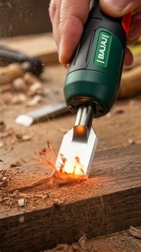 World’s Smallest Power Chisel 🔨 | Tiny Tool Carving Real Wood!