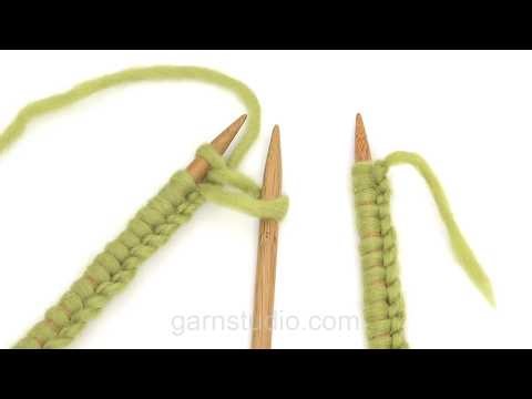 Cast on with 1 strand and 2 needles: Cable cast on.